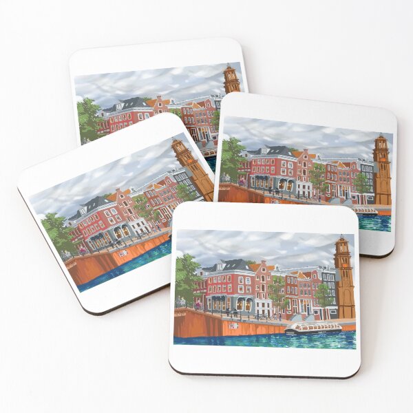 Item preview, Amsterdam Canal Dutch Houses Illustration designed and sold by empiric-designs.