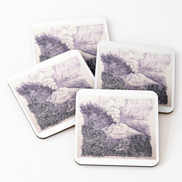 Item preview, Erupting Volcano Ink Crosshatch Sketch designed and sold by empiric-designs.