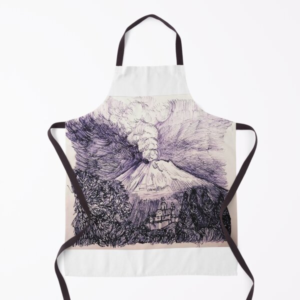 Item preview, Erupting Volcano Ink Crosshatch Sketch designed and sold by empiric-designs.