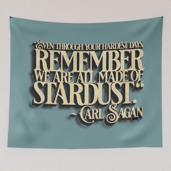 Item preview, Carl Sagan Stardust Quote Stencil designed and sold by Cathedral of Curiosity.