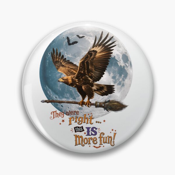 Item preview, Golden Eagle on a Broomstick designed and sold by Eclectic Monkey.