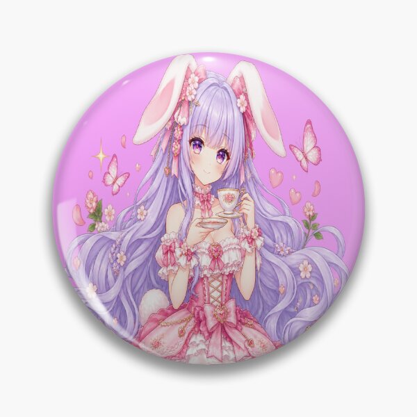 Item preview, Enchanted Bunny Tea Party – Kawaii Anime Girl designed and sold by Kubbykat.