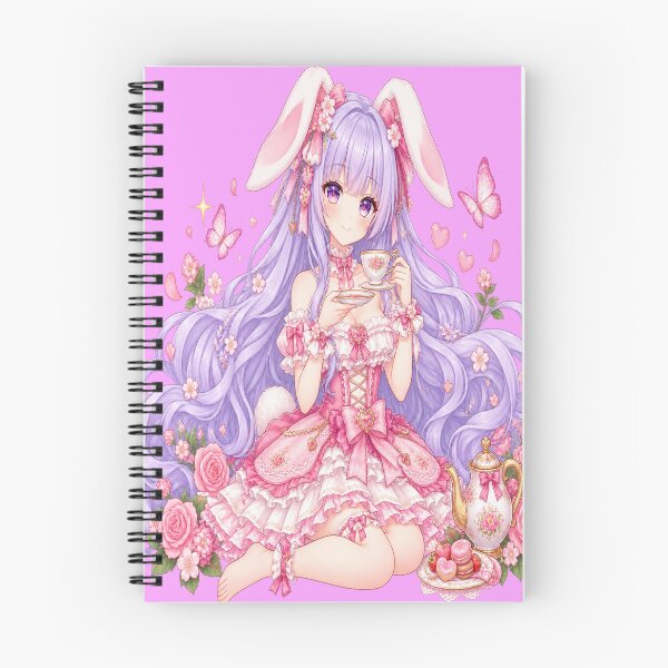 Item preview, Enchanted Bunny Tea Party – Kawaii Anime Girl designed and sold by Kubbykat.