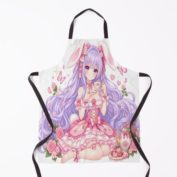 Item preview, Enchanted Bunny Tea Party – Kawaii Anime Girl designed and sold by Kubbykat.