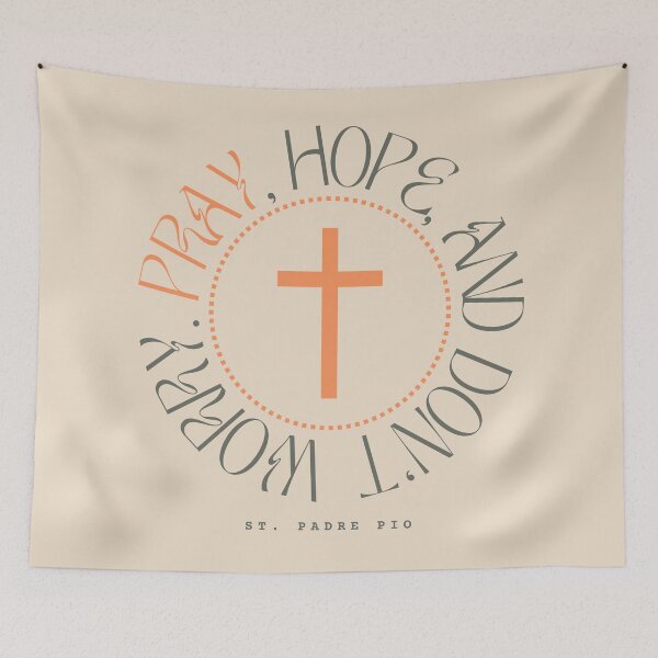 Item preview, Pray, Hope and Don’t Worry – St. Padre Pio Catholic Quote designed and sold by shopfindingbeni.