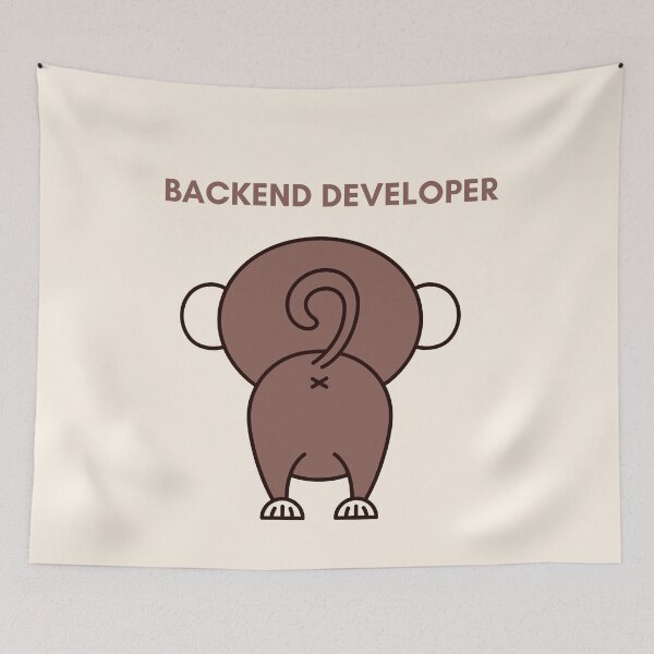 Item preview, Monkeying Around as a Backend Developer designed and sold by MarijasCrafts.