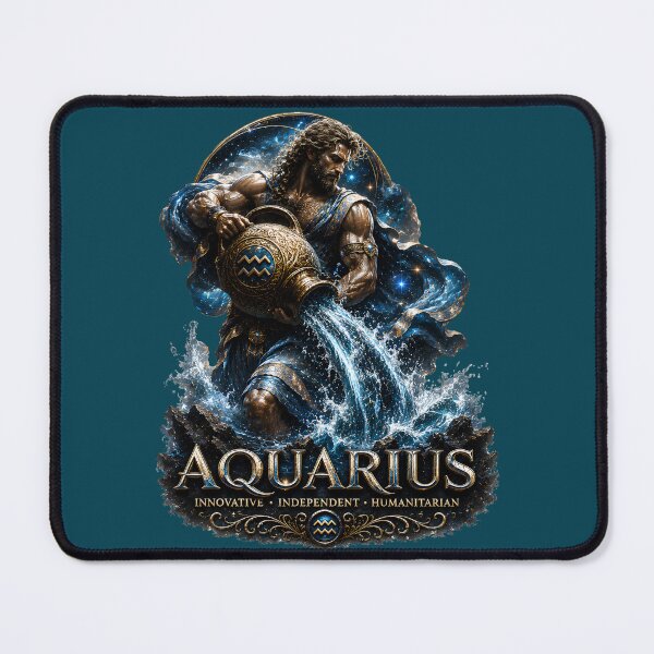 Item preview, Aquarius – Celestial Water Bearer Zodiac Art designed and sold by Classic Chaos Creations.