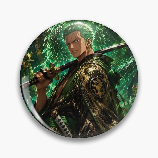 Item preview, Zoro | Emerald Dragon Samurai – Three Sword Warrior Fantasy Art designed and sold by Dyan4.