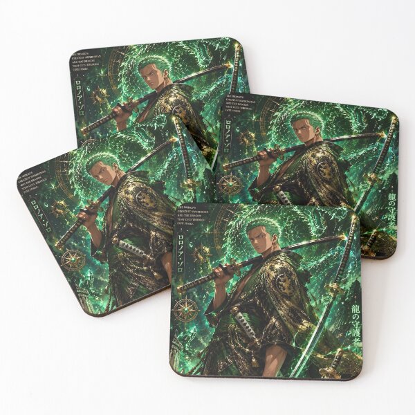 Item preview, Zoro | Emerald Dragon Samurai – Three Sword Warrior Fantasy Art designed and sold by Dyan4.