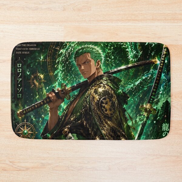 Item preview, Zoro | Emerald Dragon Samurai – Three Sword Warrior Fantasy Art designed and sold by Dyan4.