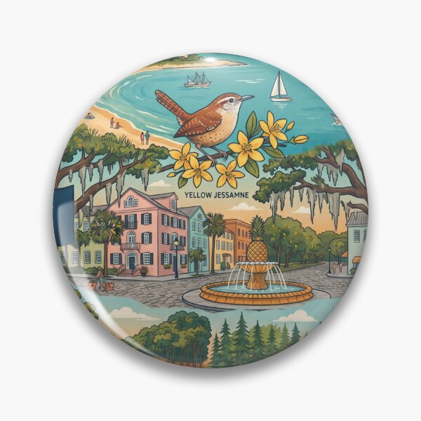 Item preview, South Carolina Travel Poster – The Palmetto State Vintage Coastal Art designed and sold by ElartedeNoel.