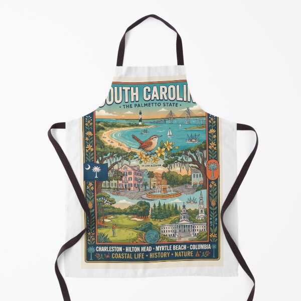 Item preview, South Carolina Travel Poster – The Palmetto State Vintage Coastal Art designed and sold by ElartedeNoel.