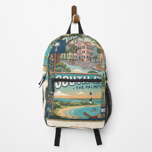 Item preview, South Carolina Travel Poster – The Palmetto State Vintage Coastal Art designed and sold by ElartedeNoel.