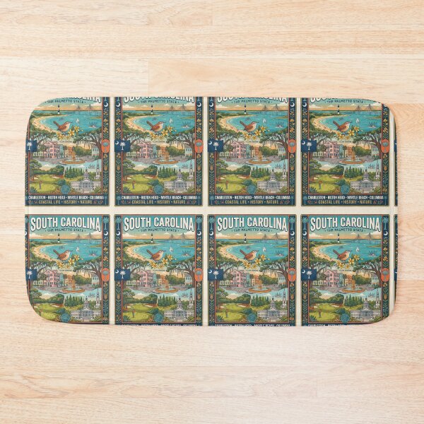 Item preview, South Carolina Travel Poster – The Palmetto State Vintage Coastal Art designed and sold by ElartedeNoel.