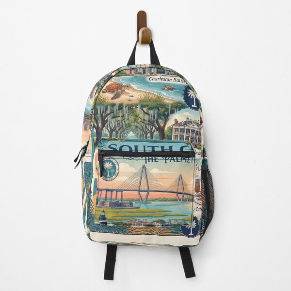 Item preview, Copy of South Carolina Travel Poster – The Palmetto State Vintage Coastal Art designed and sold by ElartedeNoel.