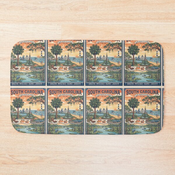 Item preview,  South Carolina Travel Poster – The Palmetto State Vintage Coastal Art designed and sold by ElartedeNoel.