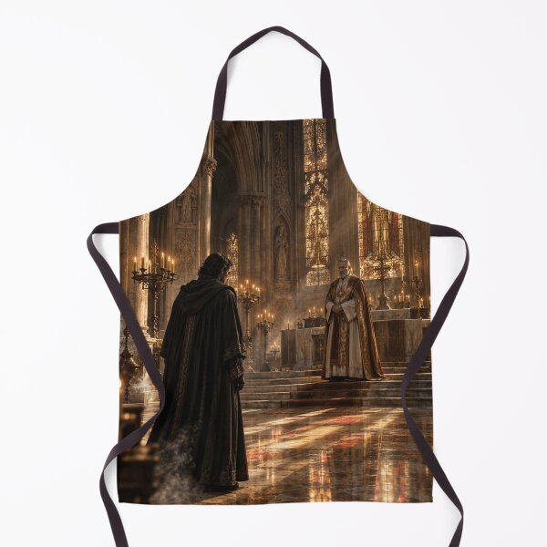 Item preview, Gothic Cathedral Wizard and Archbishop | Stained Glass Dark Fantasy Art | Medieval Chapel Wall Print designed and sold by Element Horizon Studio.