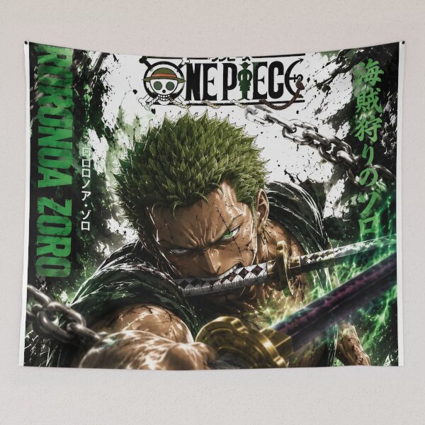 Item preview, Zoro | Emerald Blade Warrior – Three Sword Samurai Dragon Anime Fantasy designed and sold by Dyan4.