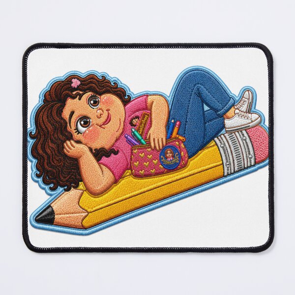 Item preview, "Cuchi-Rore Vuelta al Cole – Niña Estudiosa sobre Lápiz Gigante" designed and sold by CUCHIRORE.