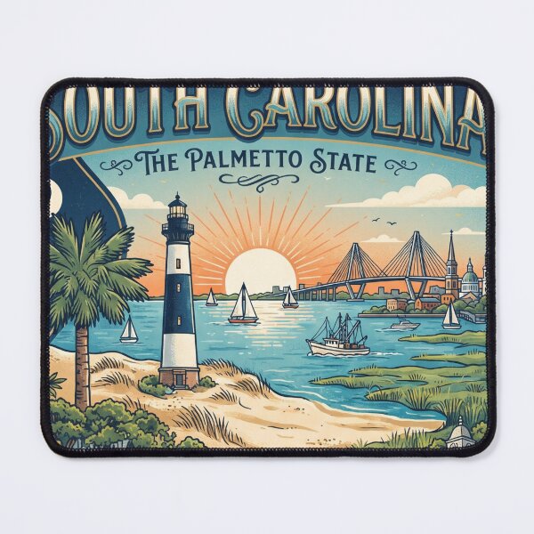 Item preview, South Carolina Travel Poster – The Palmetto State Vintage Coastal Art designed and sold by ElartedeNoel.