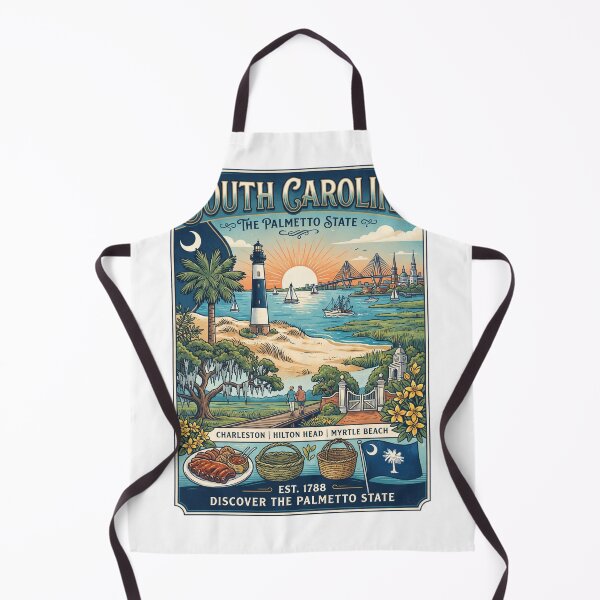Item preview,  South Carolina Travel Poster – The Palmetto State Vintage Coastal Art designed and sold by ElartedeNoel.