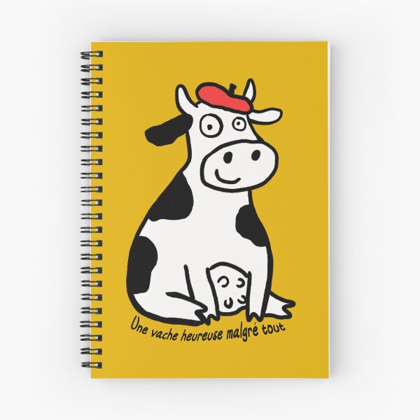 Item preview, Happy French Cow in Beret – Funny Language Learner Gift designed and sold by OhLaBaguette.