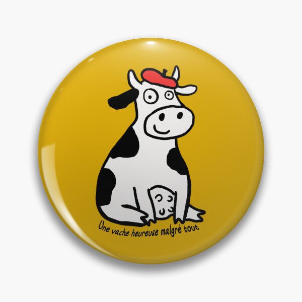 Item preview, Happy French Cow in Beret – Funny Language Learner Gift designed and sold by OhLaBaguette.