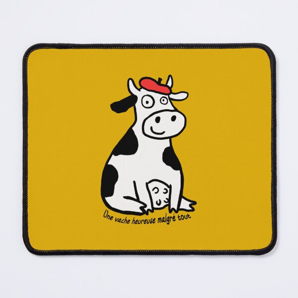 Item preview, Happy French Cow in Beret – Funny Language Learner Gift designed and sold by OhLaBaguette.