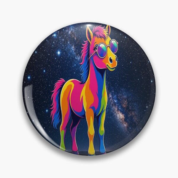 Item preview, Cool Rainbow Horse Stargazing under Milky Way Galaxy Pop Art - Tugy designed and sold by Breezes-of-Ida.