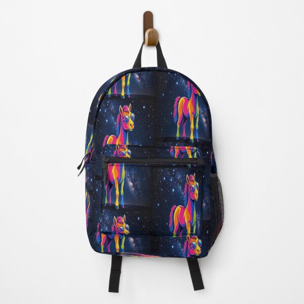 Item preview, Cool Rainbow Horse Stargazing under Milky Way Galaxy Pop Art - Tugy designed and sold by Breezes-of-Ida.