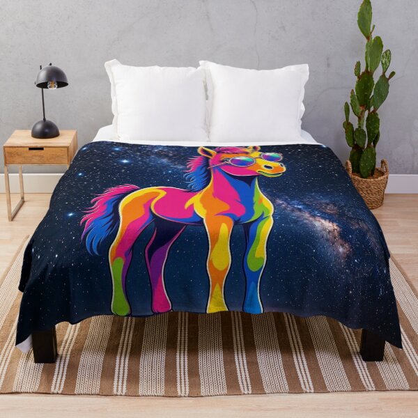 Item preview, Cool Rainbow Horse Stargazing under Milky Way Galaxy Pop Art - Tugy designed and sold by Breezes-of-Ida.