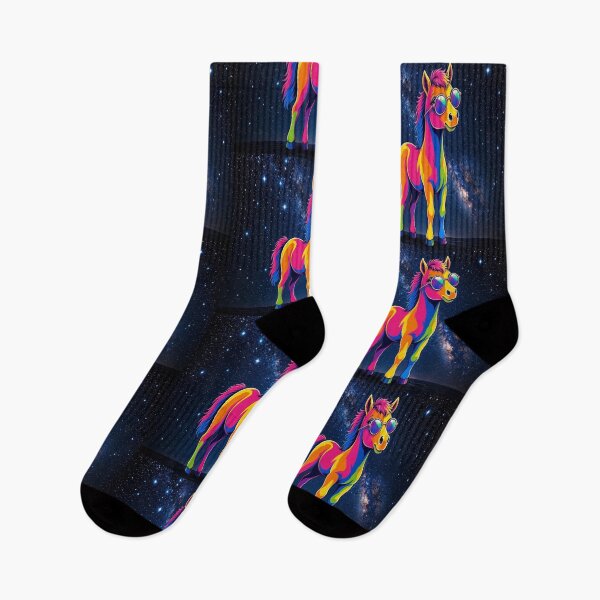 Item preview, Cool Rainbow Horse Stargazing under Milky Way Galaxy Pop Art - Tugy designed and sold by Breezes-of-Ida.