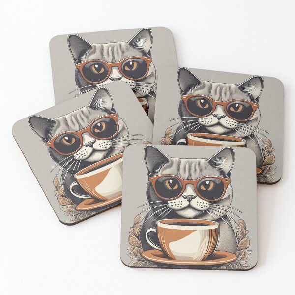 Item preview, Coffee Cat – Stylish Cafe Morning designed and sold by CanArtVision.