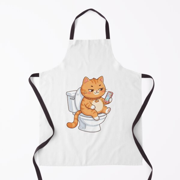Item preview, Sassy Orange Cat on Phone Toilet HIGH-QUALITY  designed and sold by ShawnMorrisDesigns.