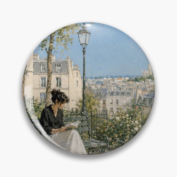 Aperçu de l'œuvre Femme lisant dans le parc de Montmartre, tableau impressionniste créée et vendue par CARRAANN.