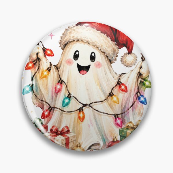 Item preview, Cute Spooky Christmas Ghost With Fairy Lights designed and sold by DYAFLK.