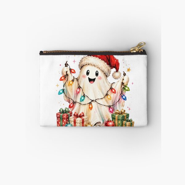 Item preview, Cute Spooky Christmas Ghost With Fairy Lights designed and sold by DYAFLK.
