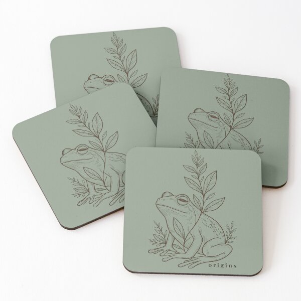 Item preview, Mindful Frog Botanical Line Art – Minimalist Sage Green & Cottagecore Illustration designed and sold by ORIGINS LINES.