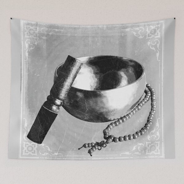 Item preview, Tibetan Singing Bowl With Mallet and Mala Beads designed and sold by Ghoul Enterprises.