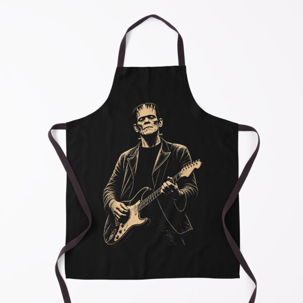 Aperçu de l'œuvre Frankenstein vintage jouant de la guitare, Halloween Frankenstein créée et vendue par Ninminji.