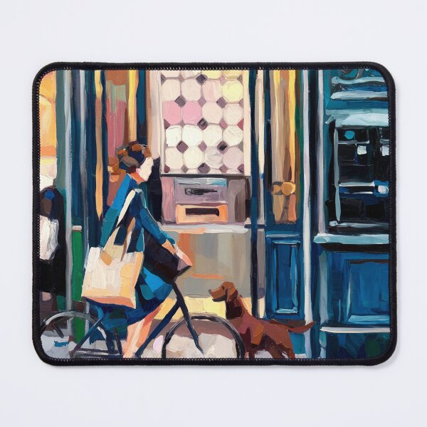 Item preview, Morning Bicycle Ride in Montmartre, Impressionist Painting designed and sold by CARRAANN.