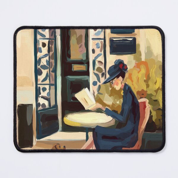Item preview, A Quiet Café Table with Her Dog, Impressionist Painting designed and sold by CARRAANN.