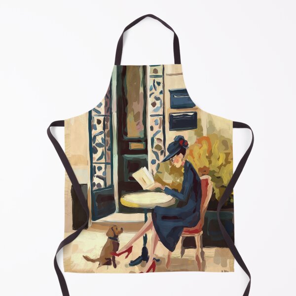 Item preview, A Quiet Café Table with Her Dog, Impressionist Painting designed and sold by CARRAANN.