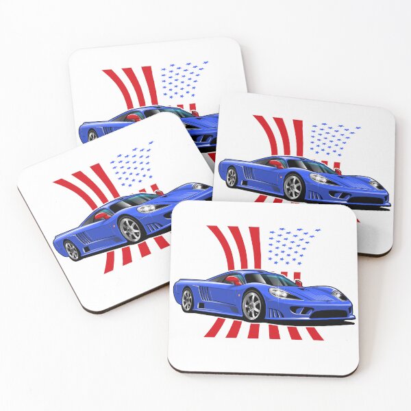 Item preview, Saleen S7 Red and Blue colors With USA Flag Background designed and sold by Juan-Art-22.