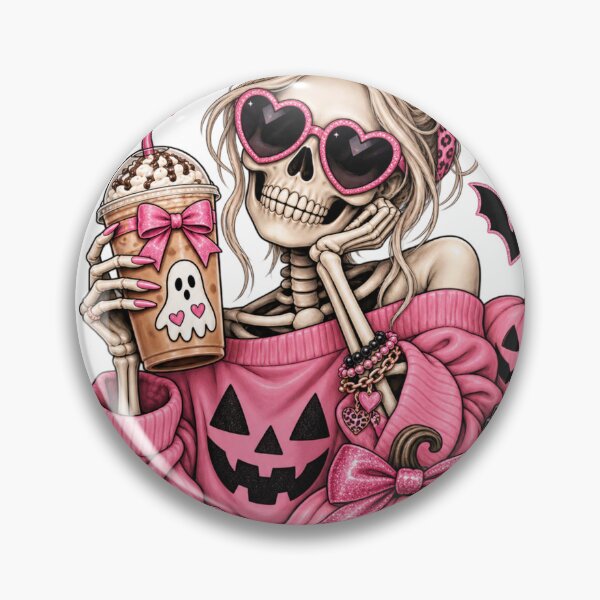 Item preview, Pink Halloween Coffee Diva Skeleton  designed and sold by brexastore.