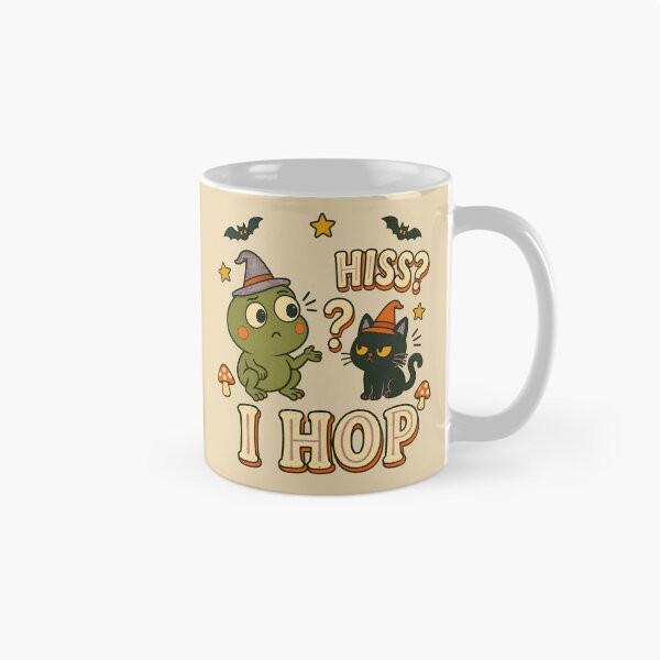 Item preview, Hiss? I Hop – Funny Frog and Black Cat Halloween designed and sold by  MAD's Recreation Studio.