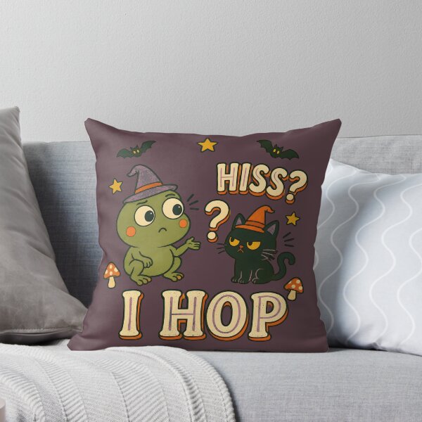 Item preview, Hiss? I Hop – Funny Frog and Black Cat Halloween designed and sold by  MAD's Recreation Studio.
