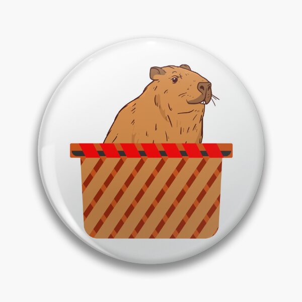 Item preview, Cute Capybara in a Basket designed and sold by NAMASTHE WORLD.
