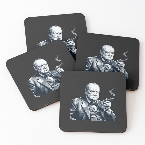 Item preview, Winston Churchill Portrait With Cigar Illustration designed and sold by Owcomm.