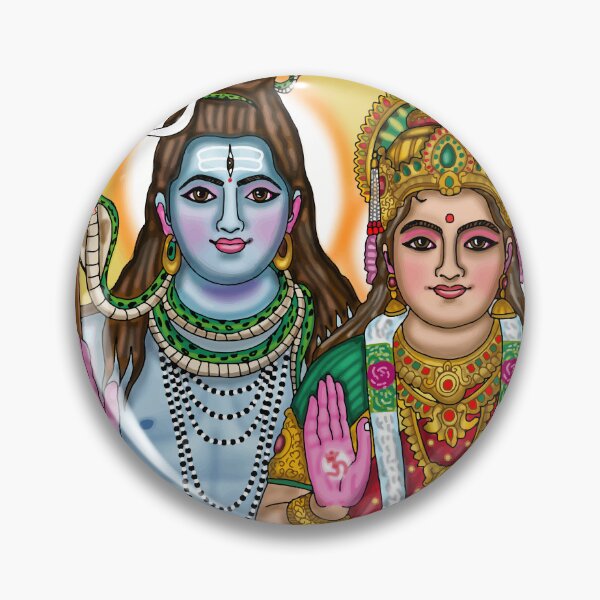 Item preview, Lord Shiva Parvati Digital Drawing | Divine Hindu Couple Artwork designed and sold by Harshit_Digital_Arts.